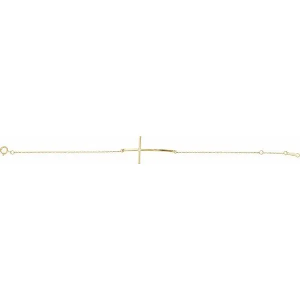 Accented Sideways Cross Bracelet Image 2 Hopman Jewelers Elkhart, IN