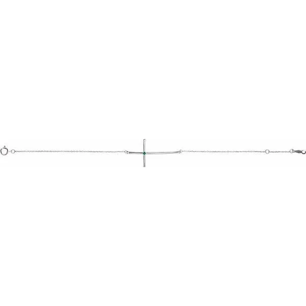 Accented Sideways Cross Bracelet Image 2 J. Meredith Jewelers Delafield, WI