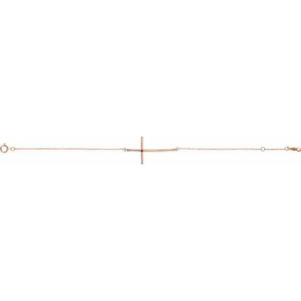 Accented Sideways Cross Bracelet Image 2 James & Williams Jewelers Berwyn, IL