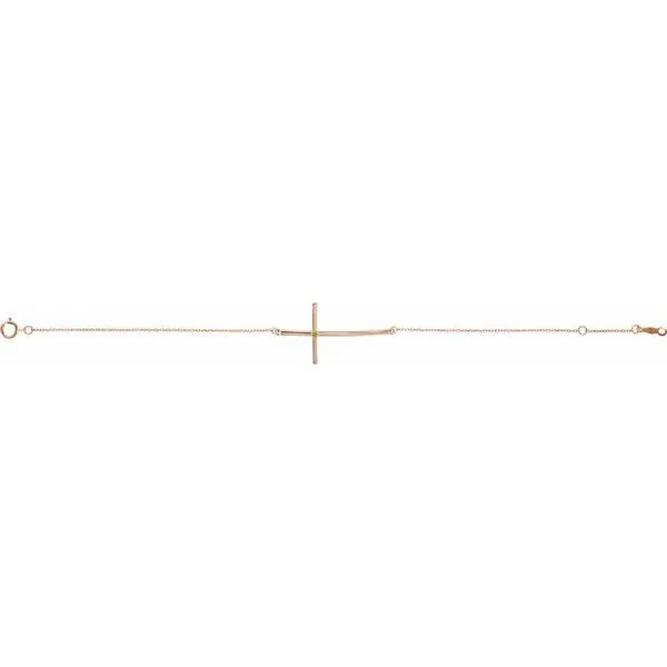 Accented Sideways Cross Bracelet Image 2 Becky Beck's Jewelry DeKalb, IL