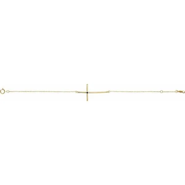 Accented Sideways Cross Bracelet Image 2 Hopman Jewelers Elkhart, IN