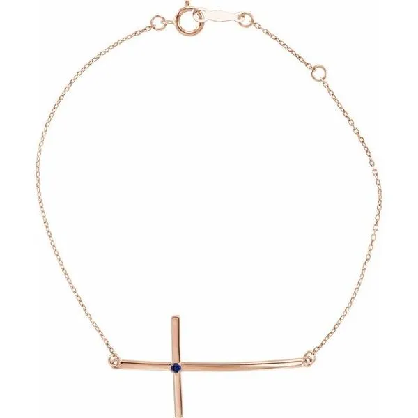 Accented Sideways Cross Bracelet D'Errico Jewelry Scarsdale, NY