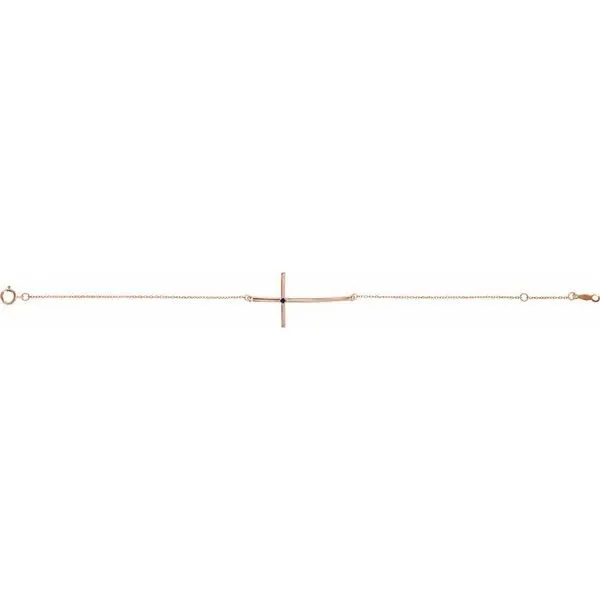 Accented Sideways Cross Bracelet Image 2 Hopman Jewelers Elkhart, IN