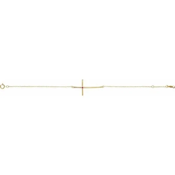 Accented Sideways Cross Bracelet Image 2 Delfine's Jewelry Charleston, WV