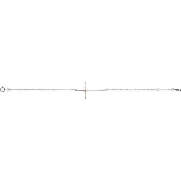 Accented Sideways Cross Bracelet Image 2 Hopman Jewelers Elkhart, IN