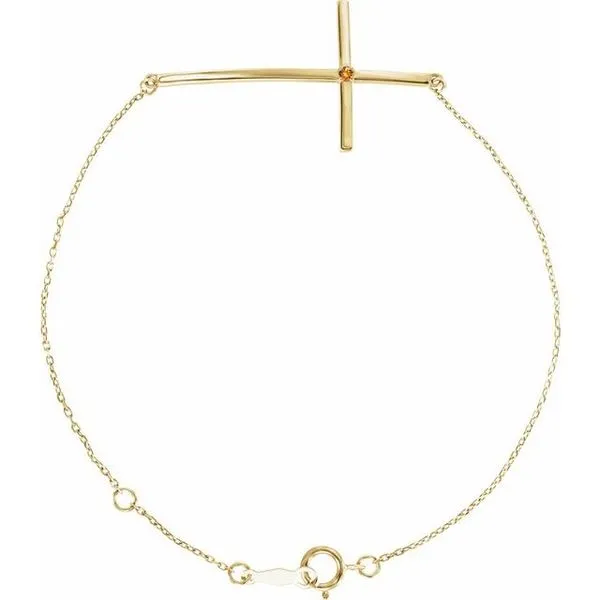 Accented Sideways Cross Bracelet J. Meredith Jewelers Delafield, WI