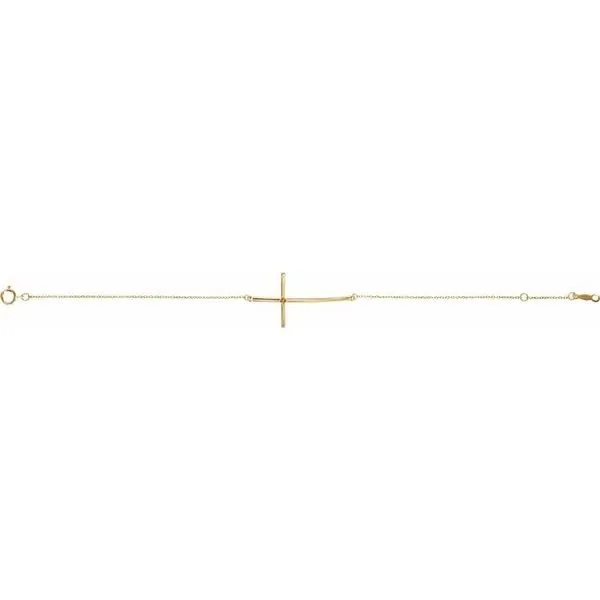 Accented Sideways Cross Bracelet Image 2 M. J. Thomas Jewelers, Ltd. Stratford, CT