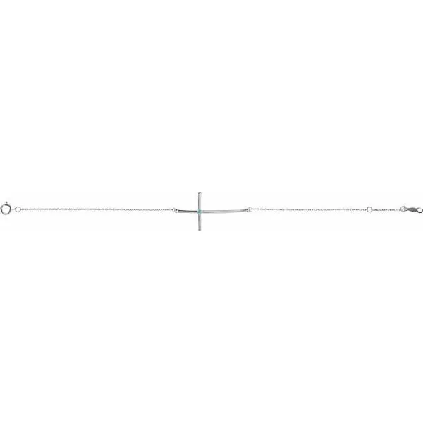 Accented Sideways Cross Bracelet Image 2 Rasmussen Jewelers Spanish Fork, UT