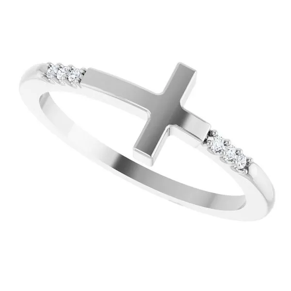 Stackable Sideways Cross Ring Image 5 Milan's Jewelry Inc Sarasota, FL