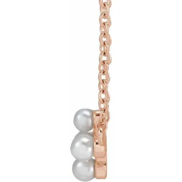 Pearl Sideways Cross Necklace Image 2 Moseley Diamond Showcase Inc Lexington, SC