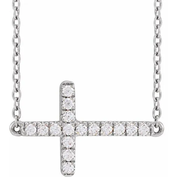 Lab-Grown Diamond Sideways Cross Necklace Jewelry Design Studio Jensen Beach, FL