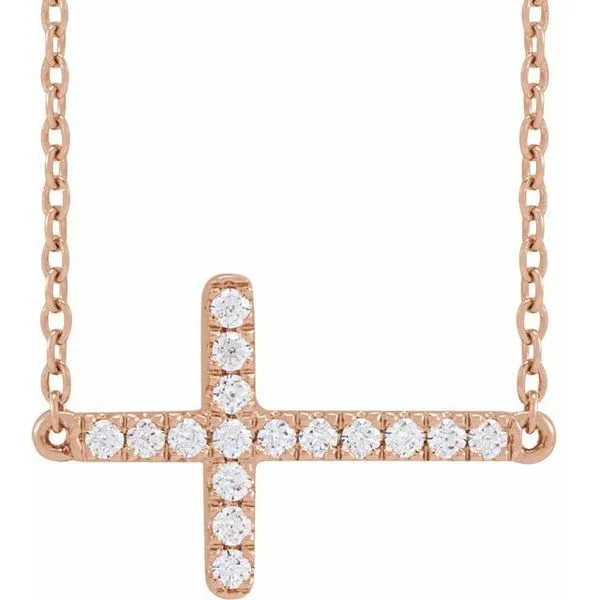 Lab-Grown Diamond Sideways Cross Necklace Rasmussen Jewelers Spanish Fork, UT