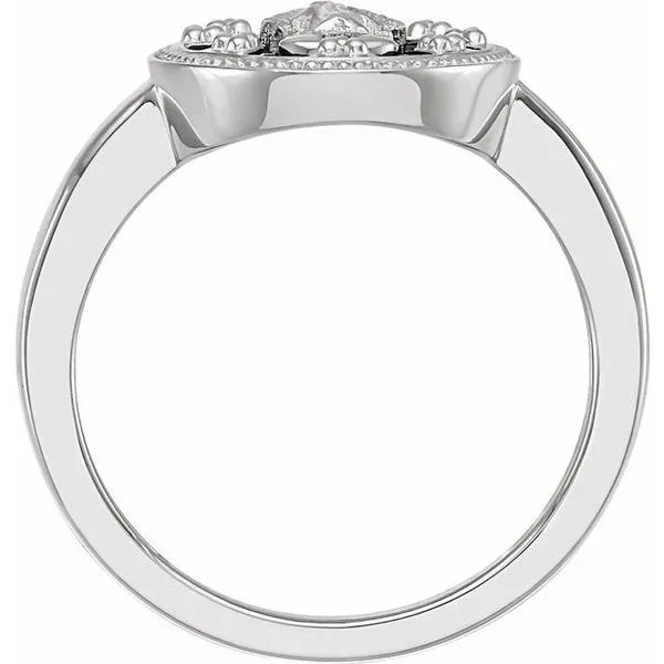 Enamel Miraculous Medal Ring Image 2 J. Meredith Jewelers Delafield, WI