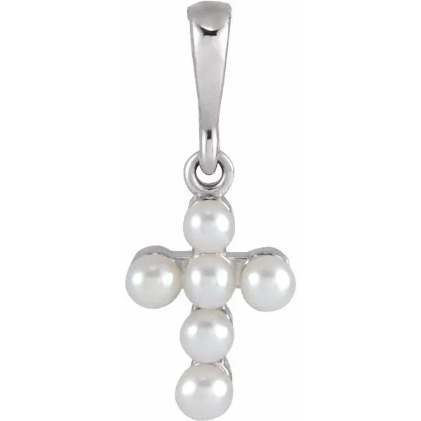Pearl Youth Cross Pendant James Wolf Jewelers Mason, OH