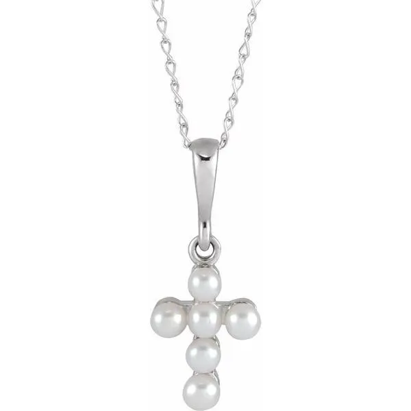 Pearl Youth Cross Necklace Hopman Jewelers Elkhart, IN