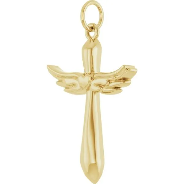 Angel Wing Cross Pendant Image 2 Studio D Jewelers Woodstock, IL