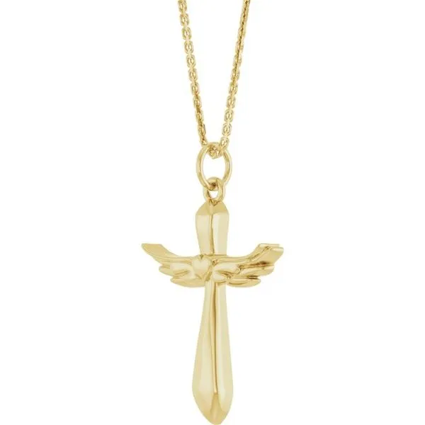 Angel Wing Cross Necklace Image 2 D'Errico Jewelry Scarsdale, NY