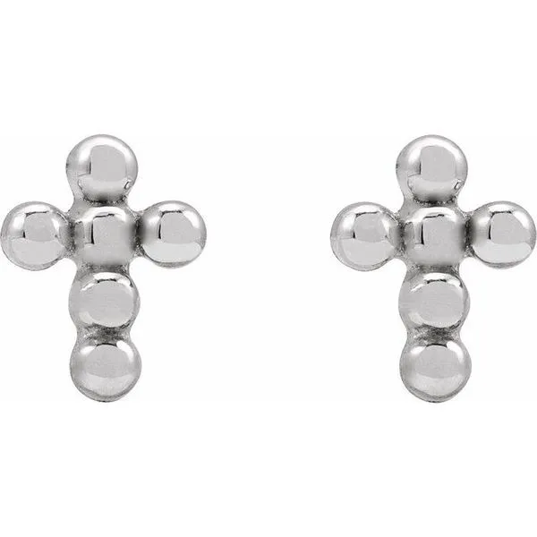 Beaded Cross Stud Earring Image 2 Clater Jewelers Louisville, KY