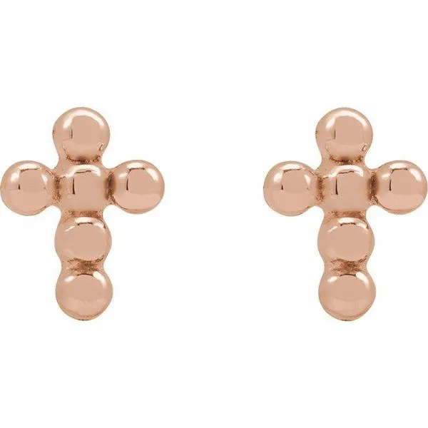 Beaded Cross Stud Earring Image 2 Clater Jewelers Louisville, KY