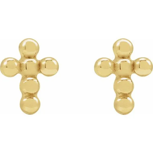Beaded Cross Stud Earring Image 2 Clater Jewelers Louisville, KY