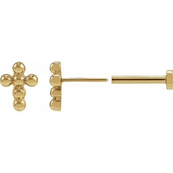 Beaded Cross Stud Earring Image 3 Clater Jewelers Louisville, KY