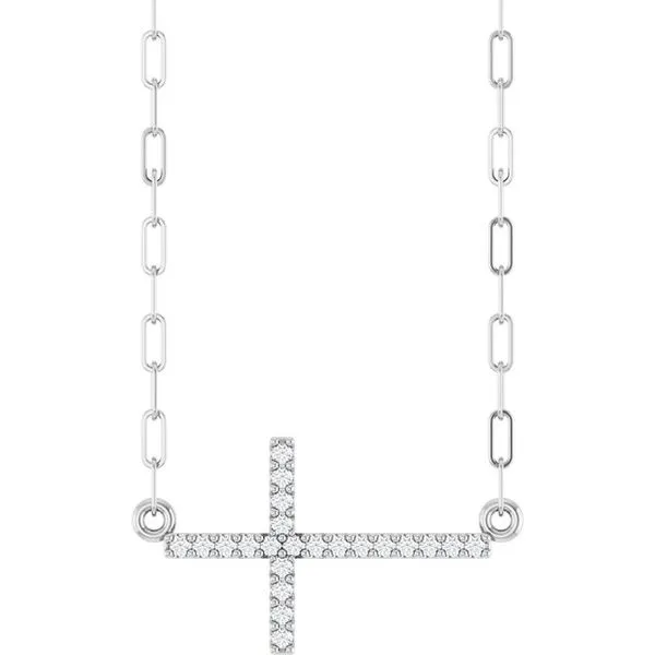 Accented Sideways Cross Necklace Rasmussen Jewelers Spanish Fork, UT