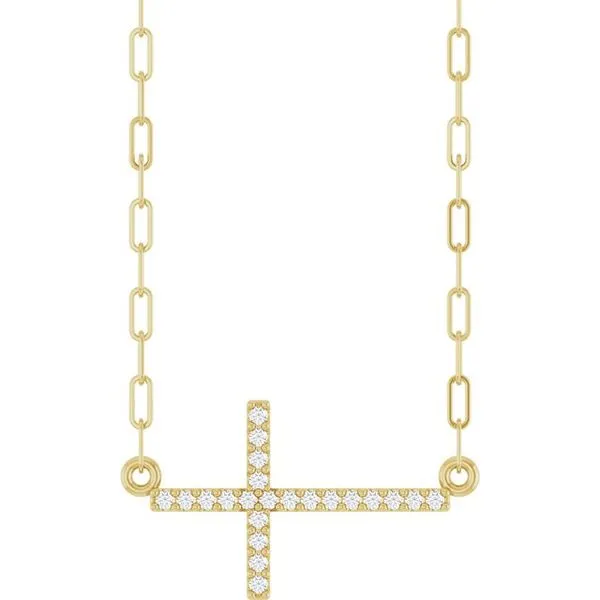 Accented Sideways Cross Necklace Northwood Jewelers Northwood, OH