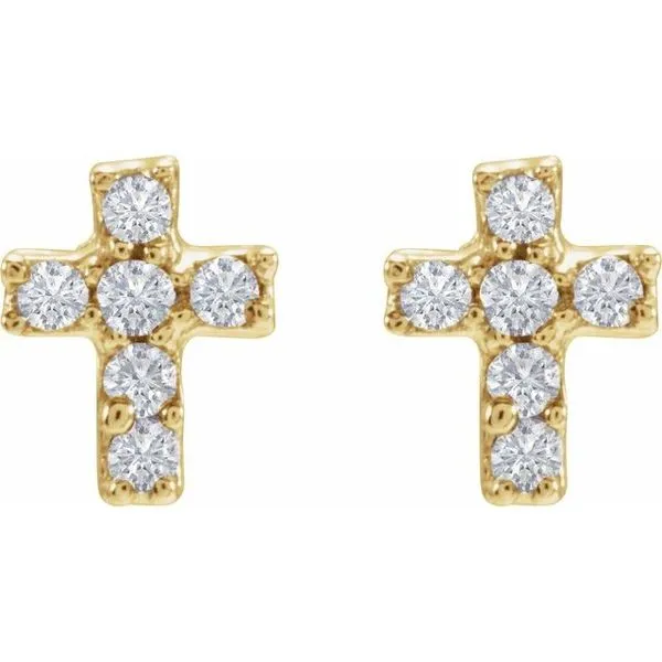 Accented Cross Inverness® Piercing Stud Earrings Image 2 Jewelry Design Studio Jensen Beach, FL