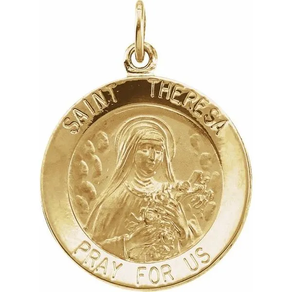 St. Theresa Medal Pendant J. Meredith Jewelers Delafield, WI