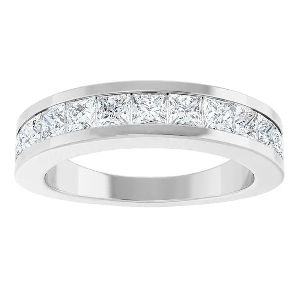 Channel-Set Tapered Anniversary Band Image 3 Gold'N Creations Gretna, LA