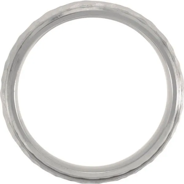 Beveled-Edge Inlay Band with Hammer Finish Image 2 Studio D Jewelers Woodstock, IL