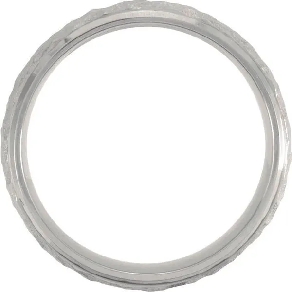 Beveled-Edge Inlay Band with Hammer Finish Image 2 Studio D Jewelers Woodstock, IL