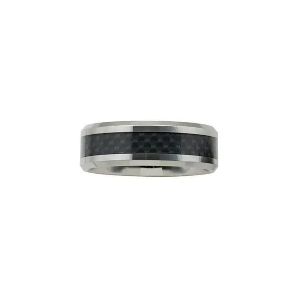 Beveled-Edge Carbon Fiber Inlay Comfort-Fit Band Image 3 Albert's Jewelers Kingsland, GA