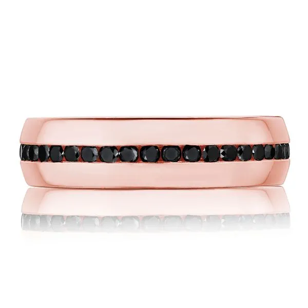 Channel Set Black Diamond in High Polish Finish Wedding Band Aires Jewelers Morris Plains, NJ