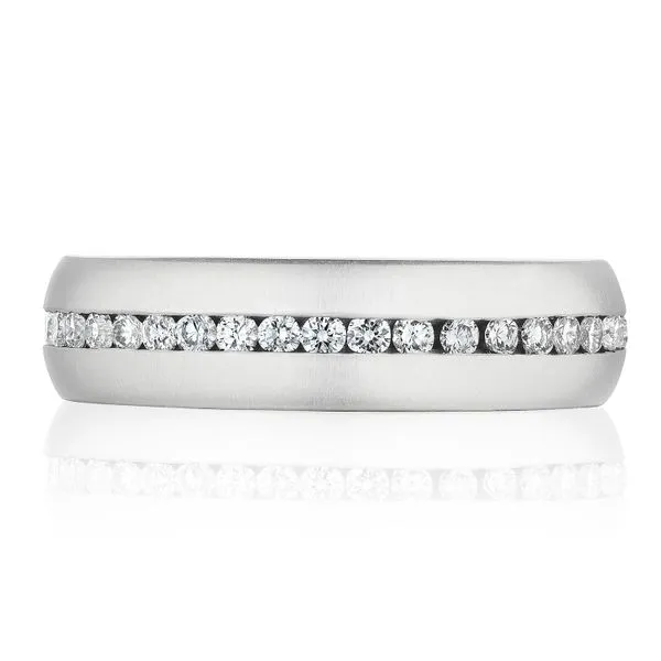 Channel Set Diamond in Satin Finish Wedding Band Aires Jewelers Morris Plains, NJ