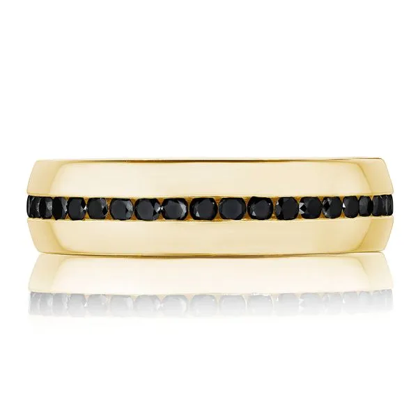 Channel Set Black Diamond in High Polish Finish Wedding Band Aires Jewelers Morris Plains, NJ