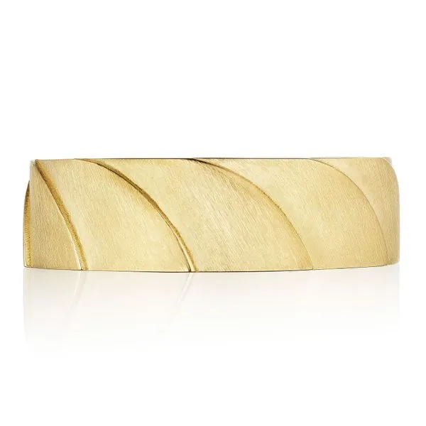 Geometric Crescent in Satin Finish Wedding Band Aires Jewelers Morris Plains, NJ