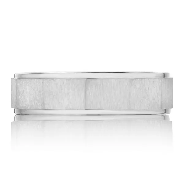 Geometric Faceted in Satin Finish Wedding Band Aires Jewelers Morris Plains, NJ