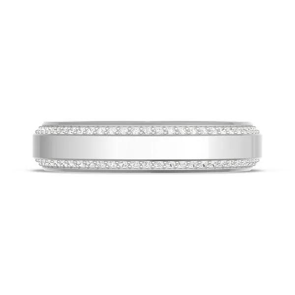 Bevel Edge Diamond Wedding Band in High Polish - 5mm Aires Jewelers Morris Plains, NJ