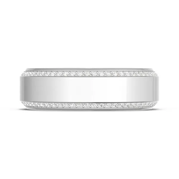 Bevel Edge Diamond Wedding Band in High Polish - 7mm Aires Jewelers Morris Plains, NJ
