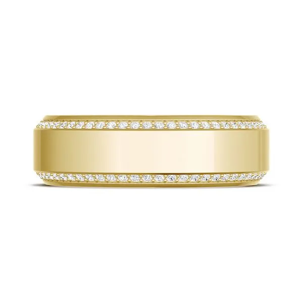 Bevel Edge Diamond Wedding Band in High Polish - 7mm Aires Jewelers Morris Plains, NJ