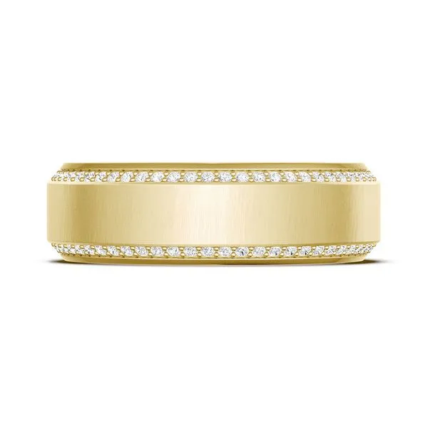 Bevel Edge Diamond Wedding Band in Satin Finish - 7mm Aires Jewelers Morris Plains, NJ