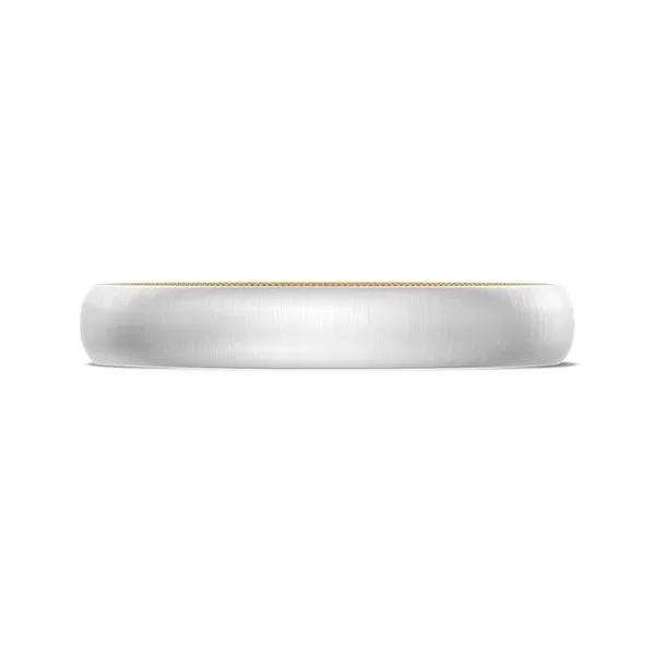 Classic Two-Tone Rounded Wedding Band in Satin Finish Aires Jewelers Morris Plains, NJ