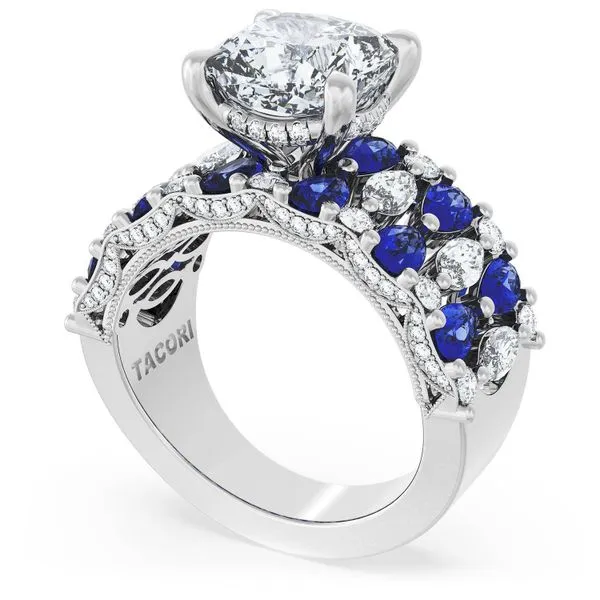Cushion Solitaire Engagement Ring w/ North South Marquise & Pear Band Aires Jewelers Morris Plains, NJ