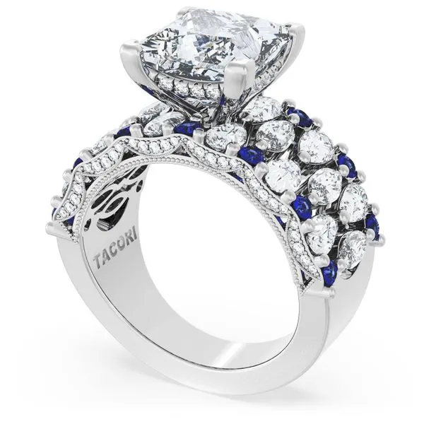 Princess Solitaire Engagement Ring w/ North South Marquise & Pear Band Aires Jewelers Morris Plains, NJ