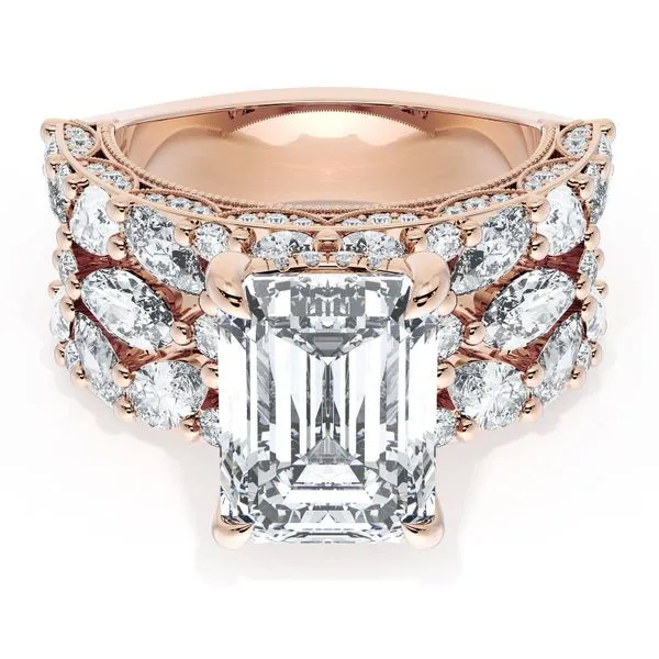 Emerald Solitaire Engagement Ring w/ Marquise & Pear Band Aires Jewelers Morris Plains, NJ