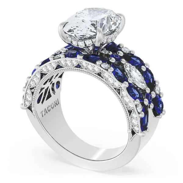 Oval Solitaire Engagement Ring w/ Marquise & Pear Band Aires Jewelers Morris Plains, NJ