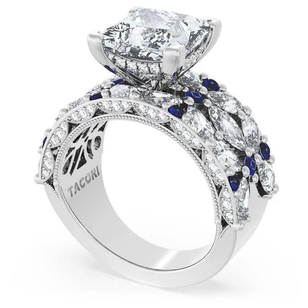 Princess Solitaire Engagement Ring w/ Marquise & Pear Band Aires Jewelers Morris Plains, NJ