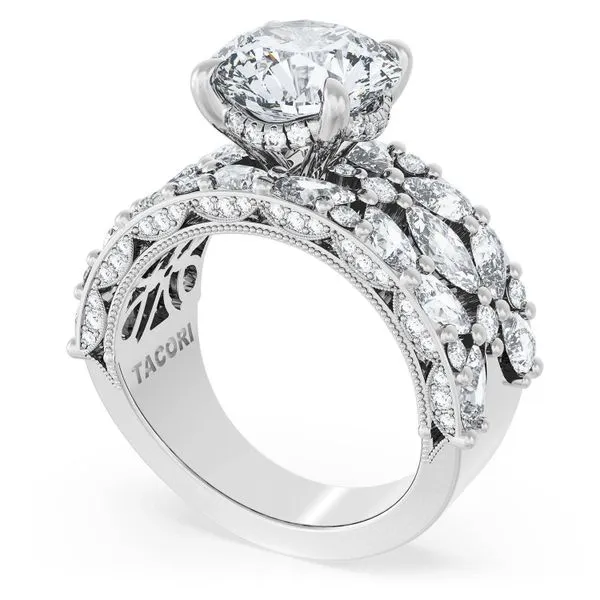 Round Solitaire Engagement Ring w/ Marquise & Pear Band Aires Jewelers Morris Plains, NJ