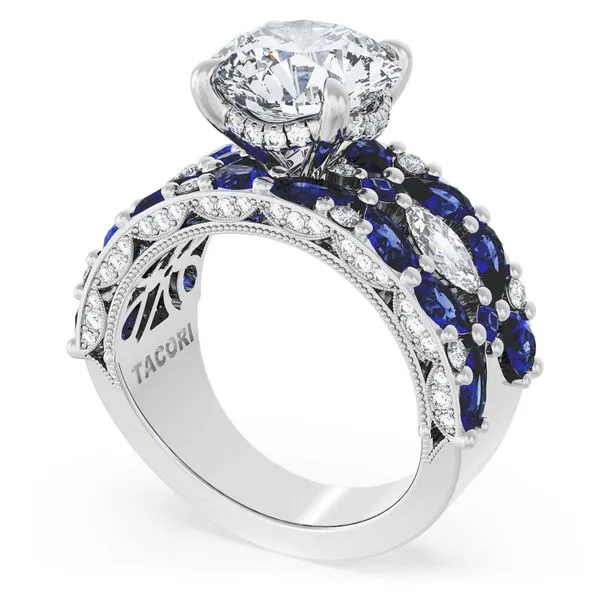 Round Solitaire Engagement Ring w/ Marquise & Pear Band Aires Jewelers Morris Plains, NJ